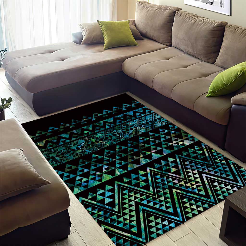 Maori Niho Taniwha Te Wheiao Area Rug Paua Shell - Polynesian Pride