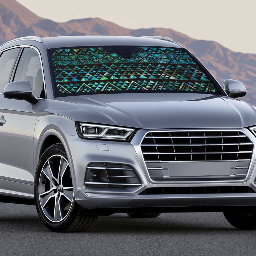 Maori Niho Taniwha Te Wheiao Auto Sun Shade Paua Shell - Polynesian Pride