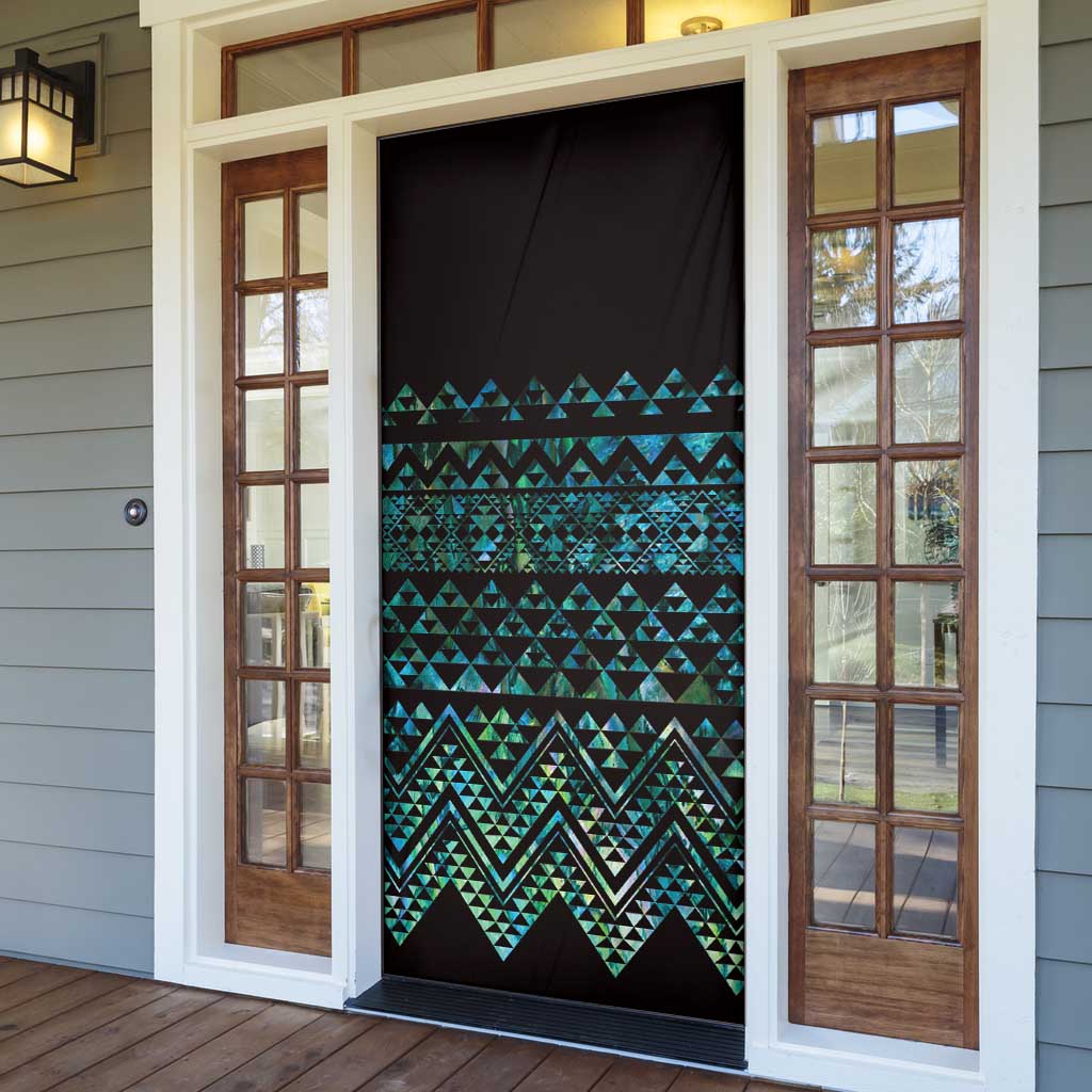Maori Niho Taniwha Te Wheiao Door Cover Paua Shell - Polynesian Pride
