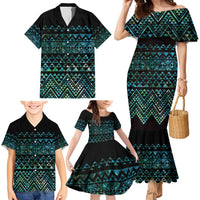 Maori Niho Taniwha Te Wheiao Family Matching Mermaid Dress and Hawaiian Shirt Paua Shell - Polynesian Pride
