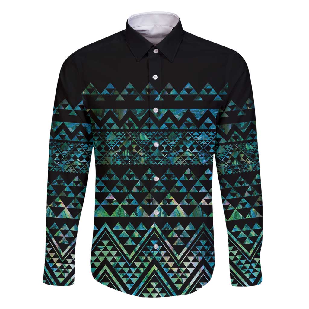 Maori Niho Taniwha Te Wheiao Family Matching Off Shoulder Short Dress and Hawaiian Shirt Paua Shell - Polynesian Pride