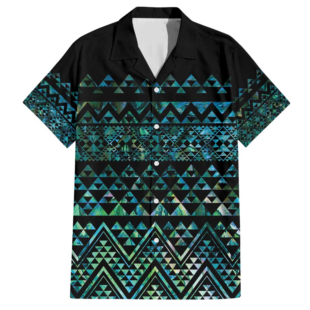 Maori Niho Taniwha Te Wheiao Family Matching Tank Maxi Dress and Hawaiian Shirt Paua Shell - Polynesian Pride