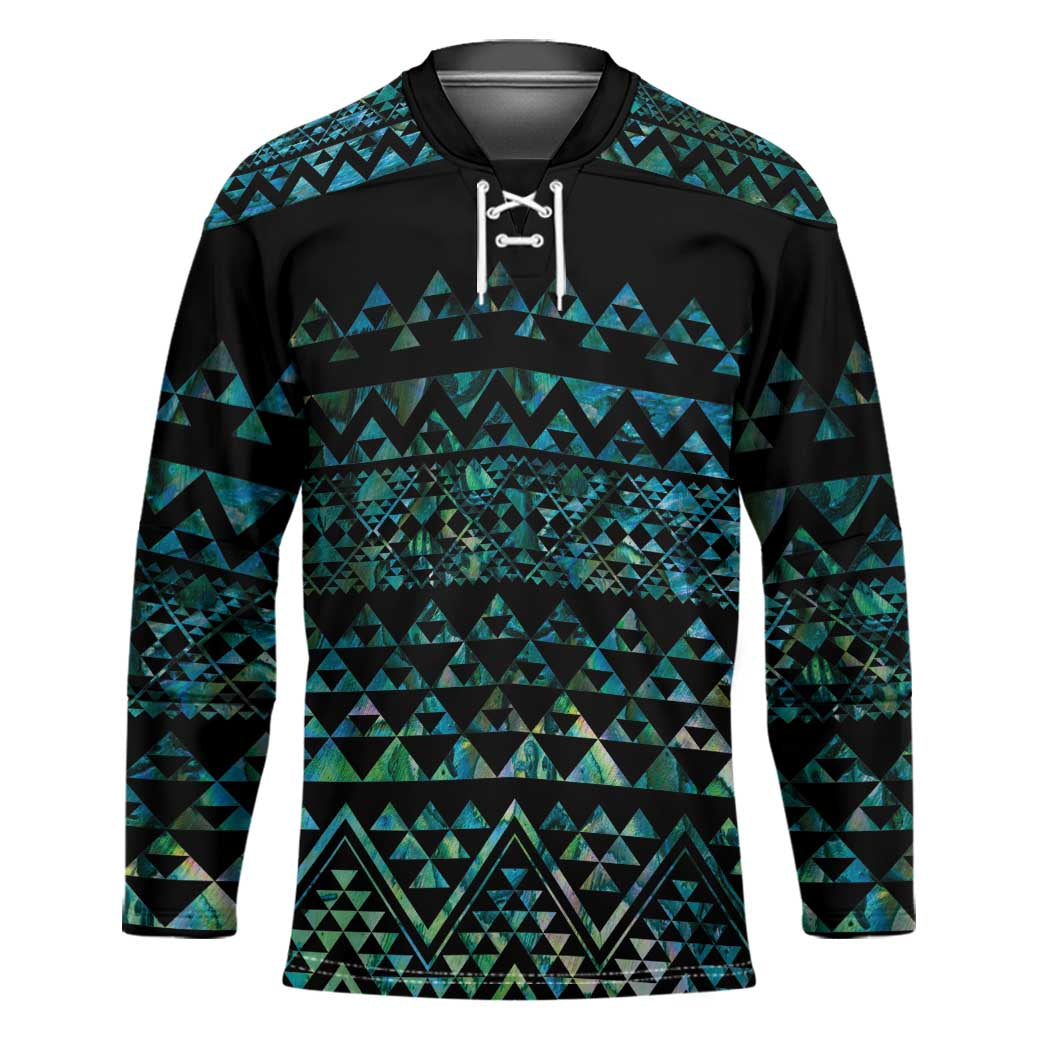 Maori Niho Taniwha Te Wheiao Hockey Jersey Paua Shell LT7 Unisex Colorful - Polynesian Pride