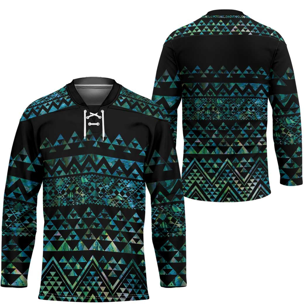 Maori Niho Taniwha Te Wheiao Hockey Jersey Paua Shell LT7 - Polynesian Pride