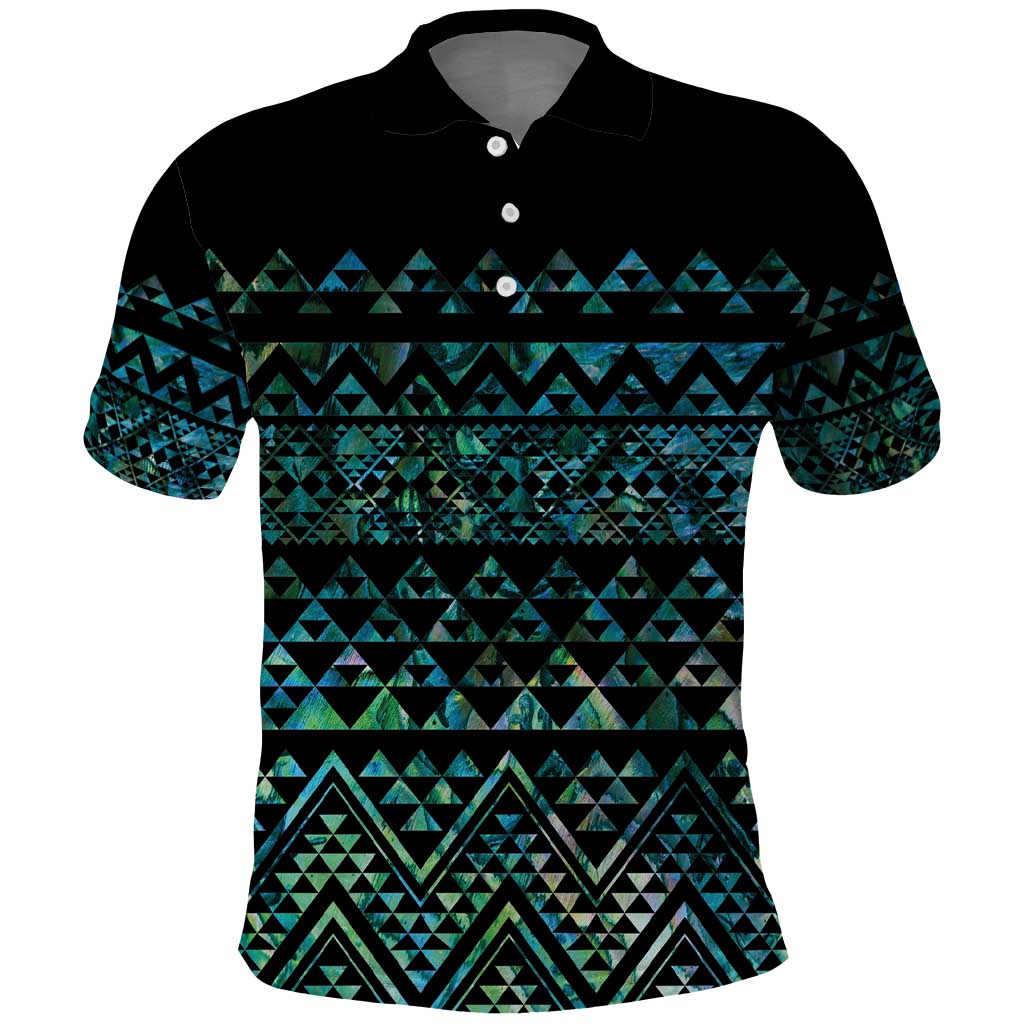 Maori Niho Taniwha Te Wheiao Polo Shirt Paua Shell - Polynesian Pride