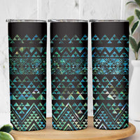 Maori Niho Taniwha Te Wheiao Skinny Tumbler Paua Shell - Polynesian Pride