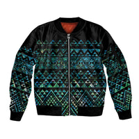 Maori Niho Taniwha Te Wheiao Sleeve Zip Bomber Jacket Paua Shell LT7 Unisex Colorful - Polynesian Pride