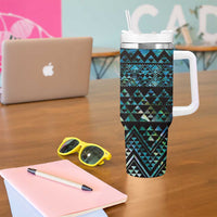 Maori Niho Taniwha Te Wheiao Tumbler With Handle Paua Shell - Polynesian Pride