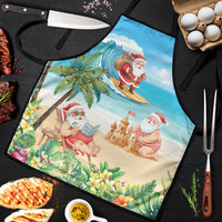 Tropical Christmas Funny Santa Apron Beach Vacation