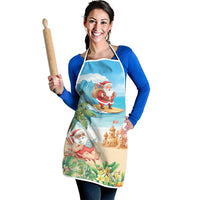Tropical Christmas Funny Santa Apron Beach Vacation