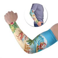 Tropical Christmas Funny Santa Arm Sleeves Beach Vacation