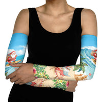 Tropical Christmas Funny Santa Arm Sleeves Beach Vacation