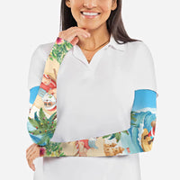 Tropical Christmas Funny Santa Arm Sleeves Beach Vacation