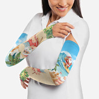 Tropical Christmas Funny Santa Arm Sleeves Beach Vacation