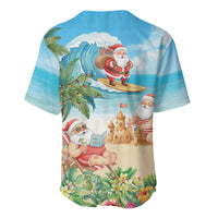 Tropical Christmas Funny Santa Baseball Jersey Beach Vacation
