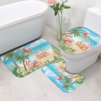 Tropical Christmas Funny Santa Bathroom Set Beach Vacation