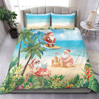 Tropical Christmas Funny Santa Bedding Set Beach Vacation