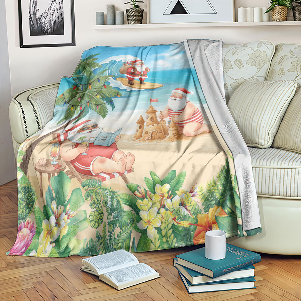 Tropical Christmas Funny Santa Blanket Beach Vacation LT7 Multicolor - Polynesian Pride