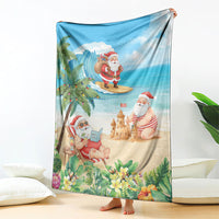 Tropical Christmas Funny Santa Blanket Beach Vacation