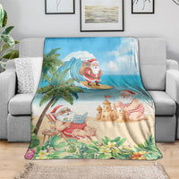 Tropical Christmas Funny Santa Blanket Beach Vacation