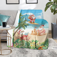Tropical Christmas Funny Santa Blanket Beach Vacation