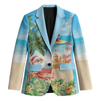 Tropical Christmas Funny Santa Blazer Beach Vacation