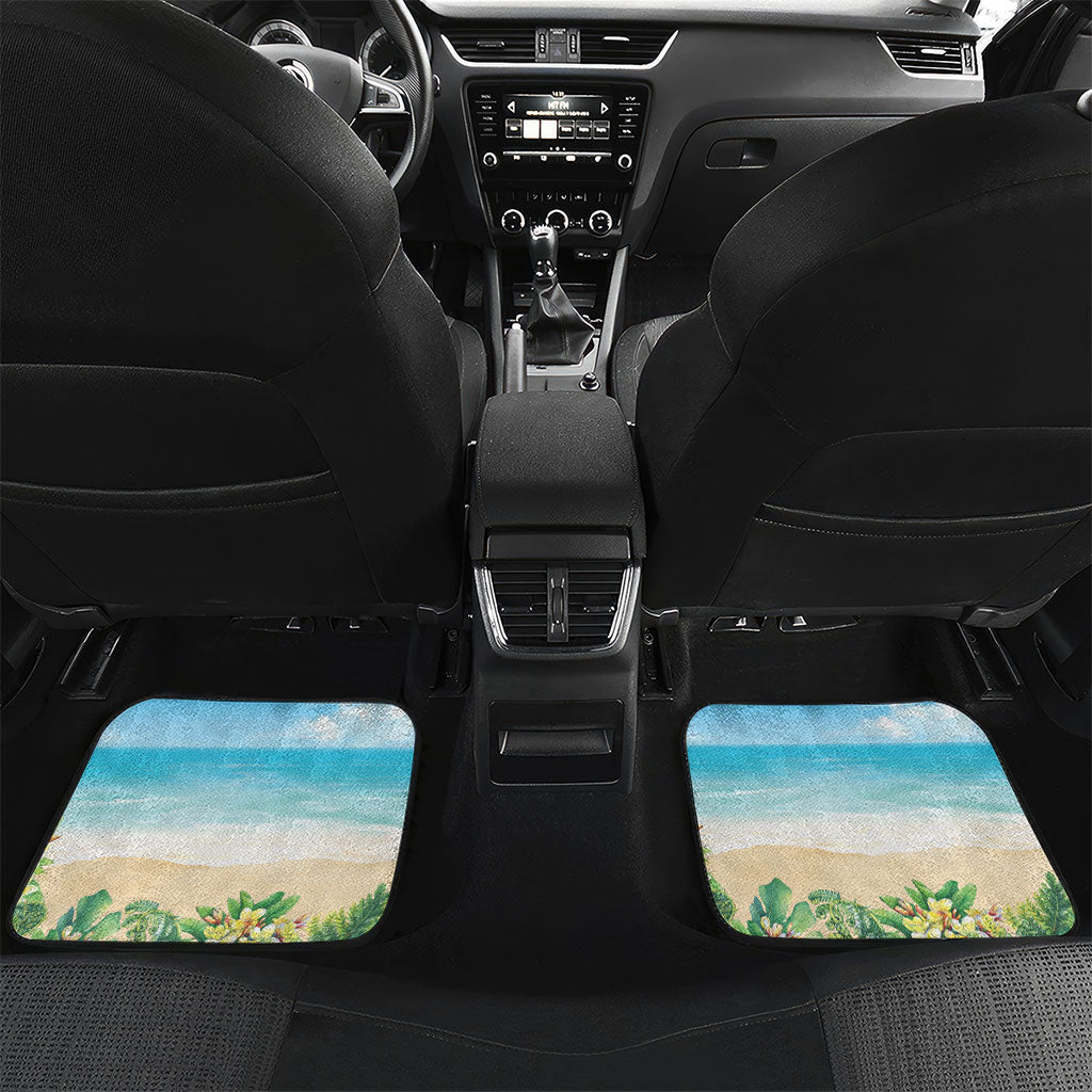 Tropical Christmas Funny Santa Car Mats Beach Vacation