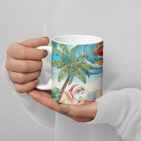 Tropical Christmas Funny Santa Ceramic Mug Beach Vacation