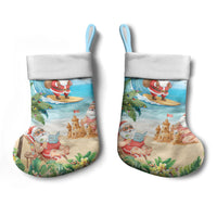 Tropical Christmas Funny Santa Christmas Stocking Beach Vacation