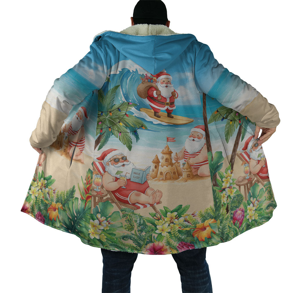 Tropical Christmas Funny Santa Cloak Beach Vacation