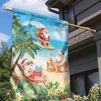 Tropical Christmas Funny Santa Garden Flag Beach Vacation
