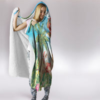 Tropical Christmas Funny Santa Hooded Blanket Beach Vacation