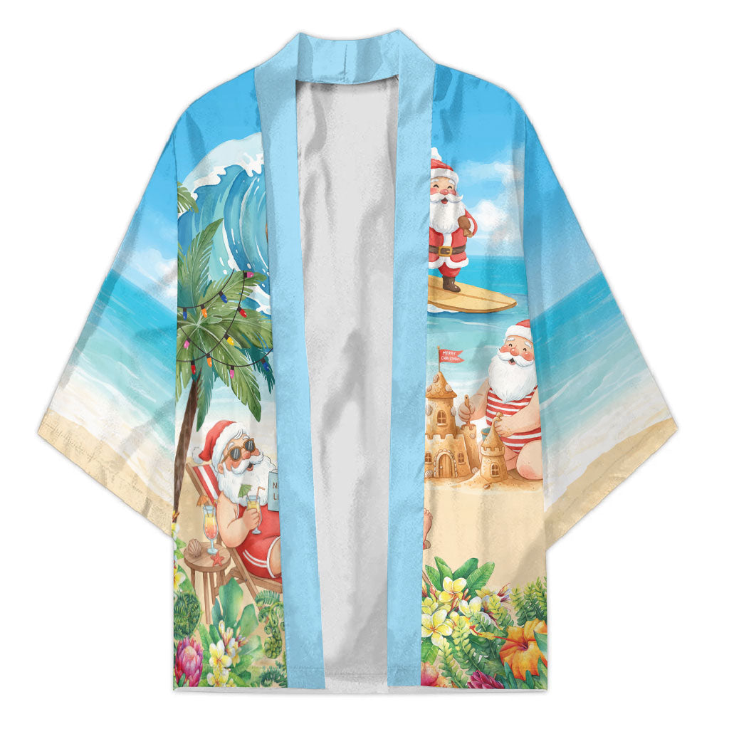 Tropical Christmas Funny Santa Kimono Beach Vacation
