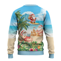 Tropical Christmas Funny Santa Ugly Christmas Sweater Beach Vacation