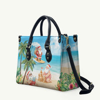 Tropical Christmas Funny Santa Leather Bag Beach Vacation