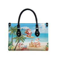 Tropical Christmas Funny Santa Leather Bag Beach Vacation