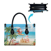 Tropical Christmas Funny Santa Leather Bag Beach Vacation