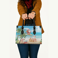 Tropical Christmas Funny Santa Leather Bag Beach Vacation