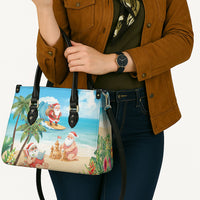 Tropical Christmas Funny Santa Leather Bag Beach Vacation