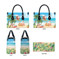 Tropical Christmas Funny Santa Leather Bag Beach Vacation