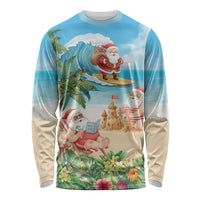 Tropical Christmas Funny Santa Long Sleeve Shirt Beach Vacation