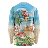 Tropical Christmas Funny Santa Long Sleeve Shirt Beach Vacation