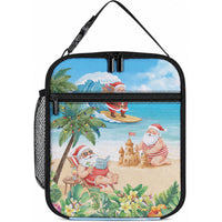 Tropical Christmas Funny Santa Lunch Bag Beach Vacation