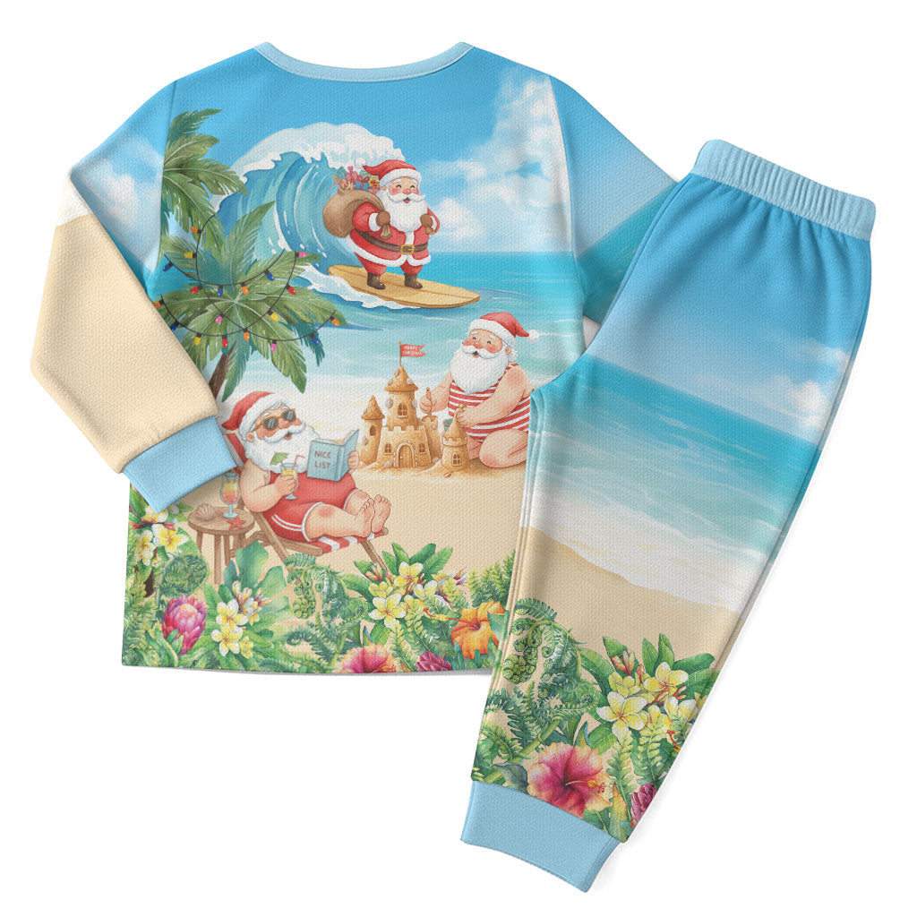 Tropical Christmas Funny Santa Christmas Pajama Set Beach Vacation