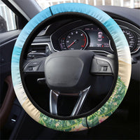Tropical Christmas Funny Santa Steering Wheel Cover Beach Vacation