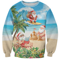 Tropical Christmas Funny Santa Sweatshirt Beach Vacation
