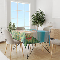 Tropical Christmas Funny Santa Tablecloth Beach Vacation