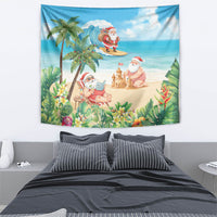 Tropical Christmas Funny Santa Tapestry Beach Vacation