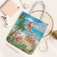 Tropical Christmas Funny Santa Tote Bag Beach Vacation