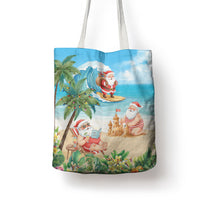 Tropical Christmas Funny Santa Tote Bag Beach Vacation